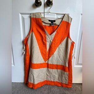 Ashley Stewart Orange and Tan Dress